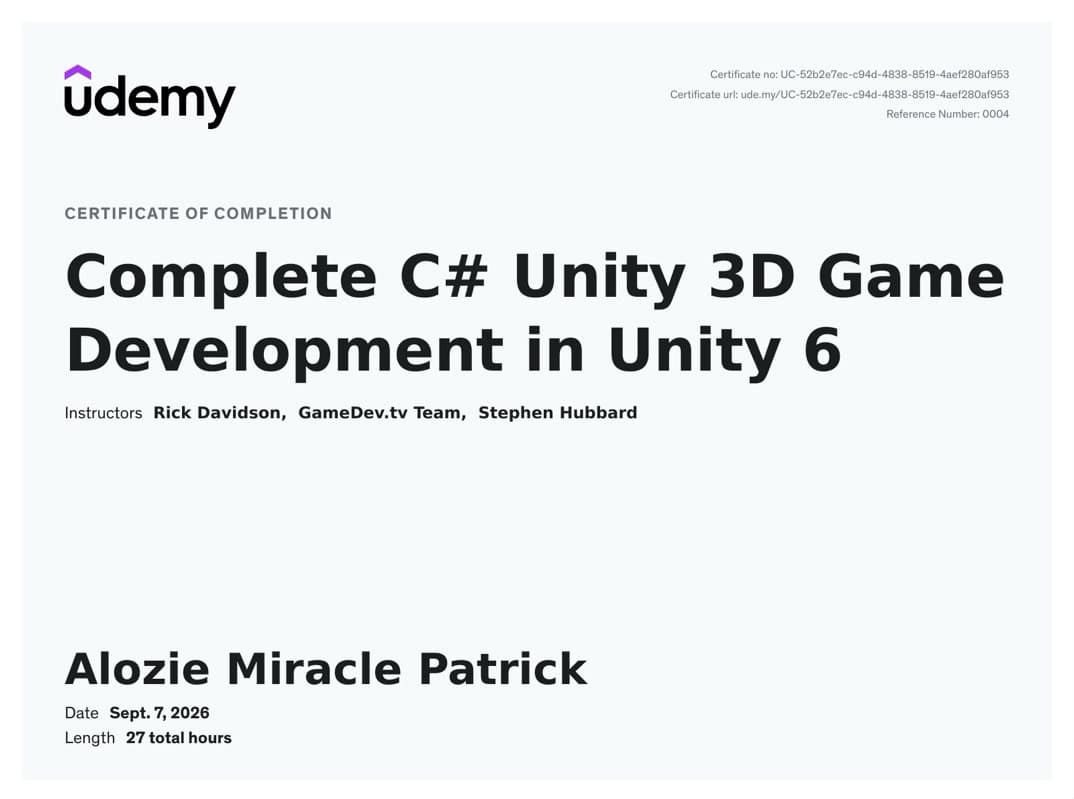 Complete C# Unity 3D Game Development with Unity 6